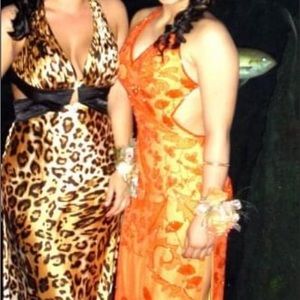 Cache leopard prom dress size 8